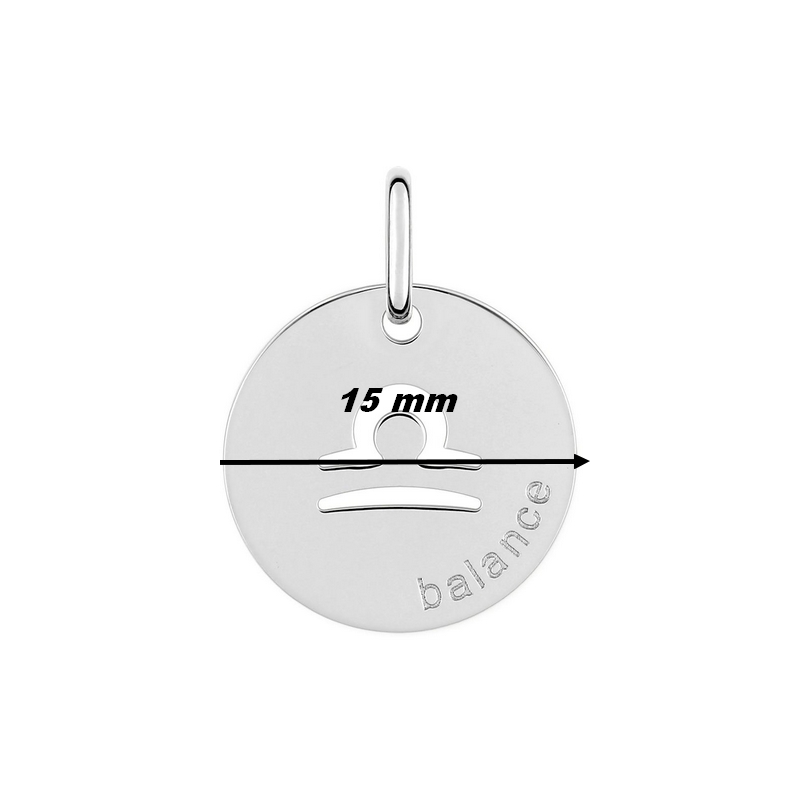 Pendentif médaille Zodiaque Balance Argent ROBBEZ MASSON, dimensions