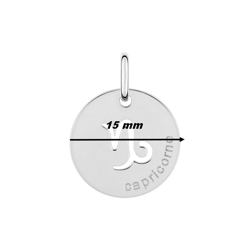 Pendentif médaille Zodiaque Capricorne Argent ROBBEZ MASSON, dimensions