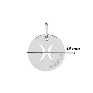 Pendentif médaille Zodiaque Poisson Argent ROBBEZ MASSON, dimensions.