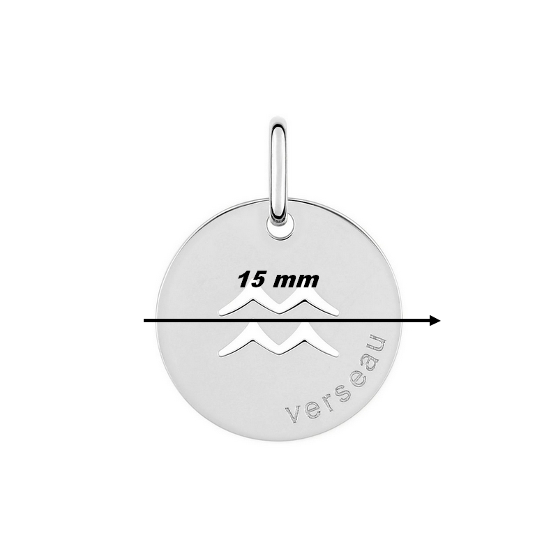 Pendentif médaille Zodiaque Verseau Argent ROBBEZ MASSON, dimensions