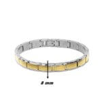 Bracelet Acier inoxydable bicolore LOFT Homme ROCHET, largeur.