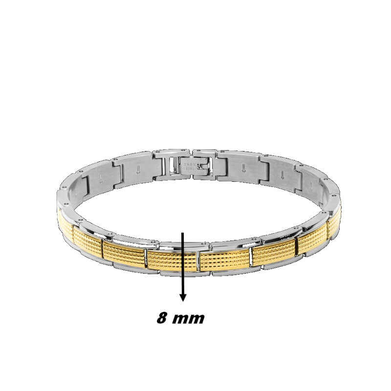 Bracelet Acier inoxydable bicolore LOFT Homme ROCHET, largeur.