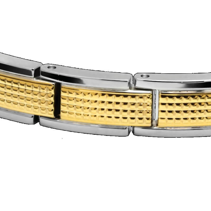 Bracelet Acier inoxydable bicolore LOFT Homme ROCHET, zoom.