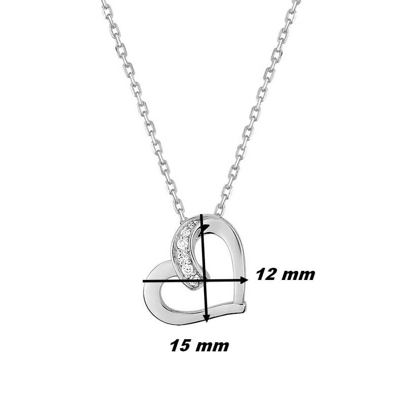 Collier Cœur Argent et Oxydes ROBBEZ MASSON,dimensions