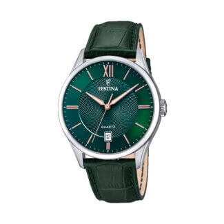Montre Homme Acier inoxydable et Cuir vert FESTINA F20426/7