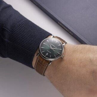 Montre Homme Inspiration HERBELIN 2047AP16MA cuir marron et Acier inoxydable Automatique, portée