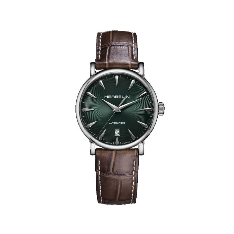 Montre Homme Inspiration HERBELIN 2047AP16MA cuir marron et Acier inoxydable Automatique