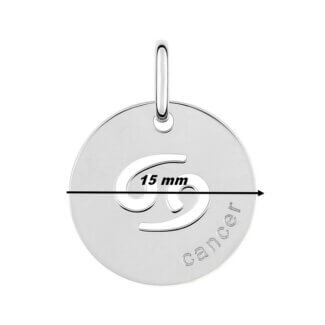Pendentif médaille Zodiaque Cancer Argent ROBBEZ MASSON, diamètre.