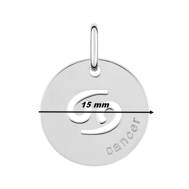 Pendentif médaille Zodiaque Cancer Argent ROBBEZ MASSON, diamètre.