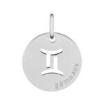 Pendentif médaille Zodiaque Gémeaux Argent ROBBEZ MASSON