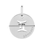 Pendentif médaille Zodiaque Gémeaux Argent ROBBEZ MASSON, diamètre.