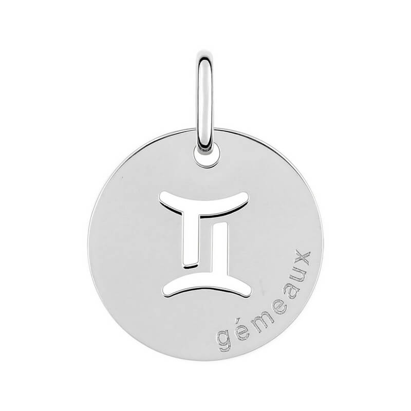 Pendentif médaille Zodiaque Gémeaux Argent ROBBEZ MASSON