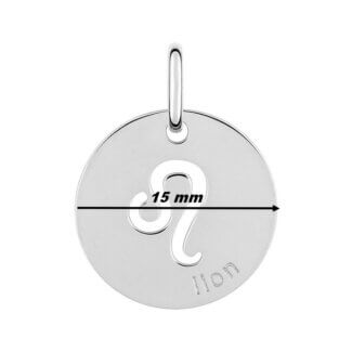 Pendentif médaille Zodiaque Lion Argent ROBBEZ MASSON, diamètre.