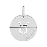 Pendentif médaille Zodiaque Taureau Argent ROBBEZ MASSON, diamètre.
