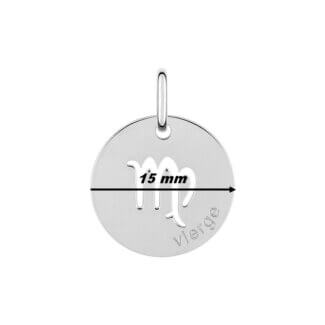 Pendentif médaille Zodiaque Vierge Argent ROBBEZ MASSON, diamètre.
