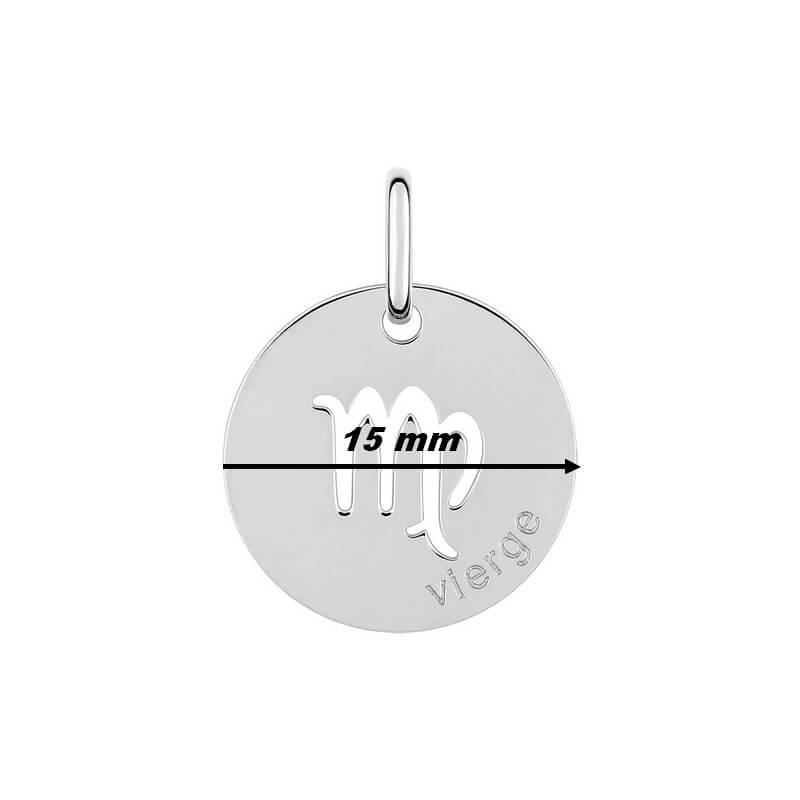 Pendentif médaille Zodiaque Vierge Argent ROBBEZ MASSON, diamètre.