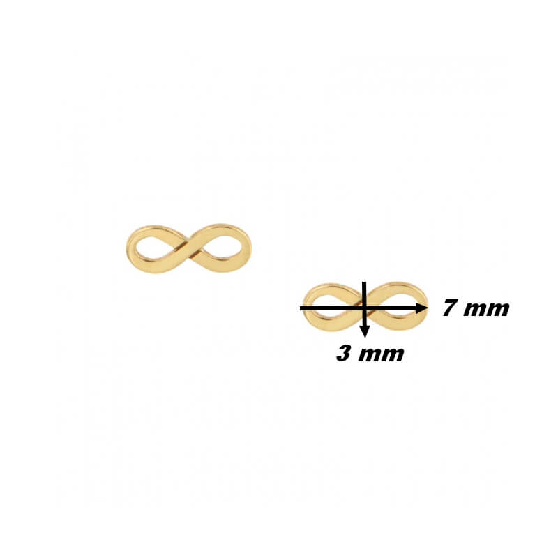 Boucles d'oreilles clous Infini Or jaune ROBBEZ MASSON, dimensions