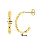 Boucles d'oreilles demi créoles Or jaune ROBBEZ MASSON, dimensions