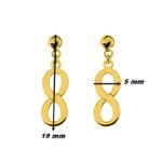 Boucles d'oreilles pendantes Infini Or jaune ROBBEZ MASSON, dimensions