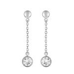 Boucles d'oreilles pendantes Or blanc et Oxydes ROBBEZ MASSON