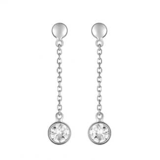Boucles d'oreilles pendantes Or blanc et Oxydes ROBBEZ MASSON