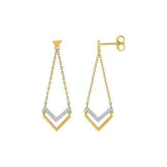 Boucles d'oreilles pendantes Or jaune et Oxydes ROBBEZ MASSON