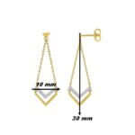 Boucles d'oreilles pendantes Or jaune et Oxydes ROBBEZ MASSON, dimensions