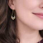 Boucles d'oreilles pendantes Or jaune et Oxydes ROBBEZ MASSON portées