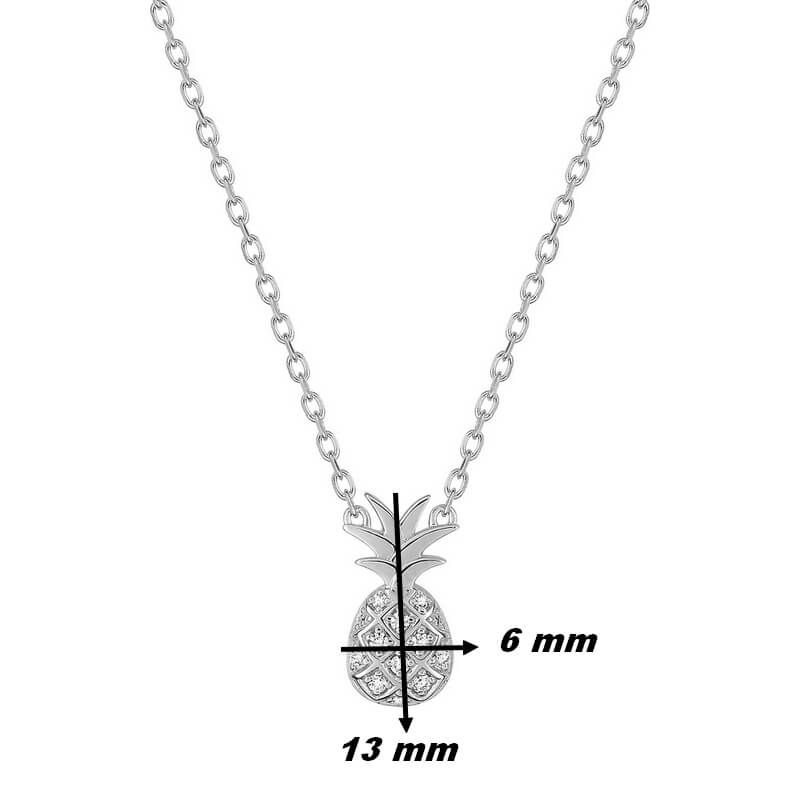 Collier Ananas Argent et Oxydes Femme ROBBEZ MASSON, dimensions.