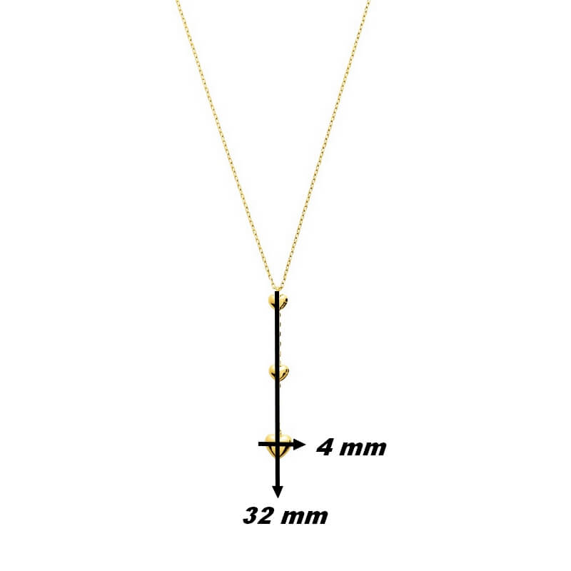 Collier pendant Cœurs Femme Or jaune ROBBEZ MASSON, dimensions