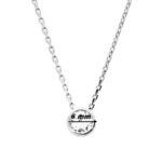 Collier solitaire sertis clos Argent et Oxyde Femme ROBBEZ MASSON, diamètre