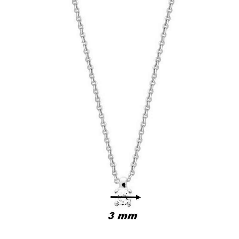 Collier solitaire Argent et Oxyde Femme ROBBEZ MASSON, dimensions