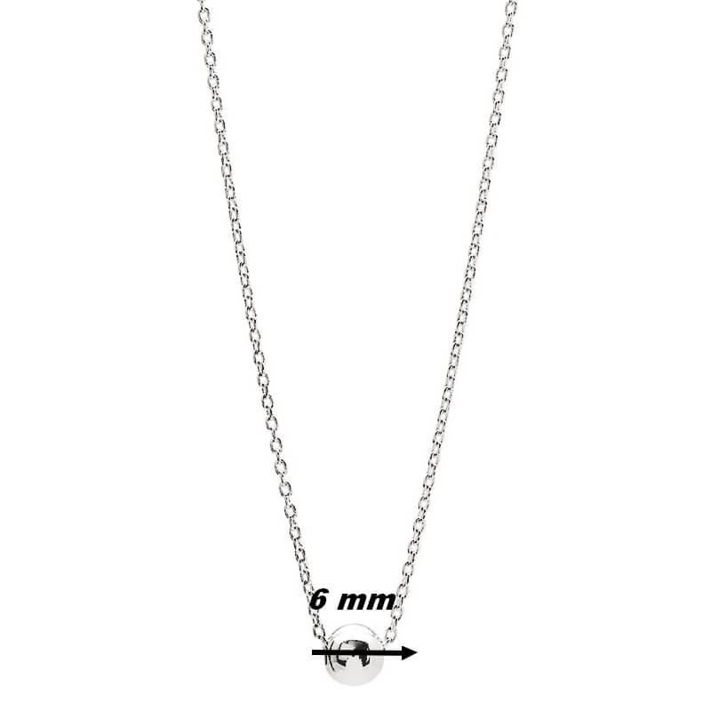 Collier Argent rhodié boule minimaliste Femme ROBBEZ MASSON, diamètre
