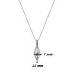 Collier ovale Argent et Oxydes de couleurs Femme ROBBEZ MASSON, dimensions.