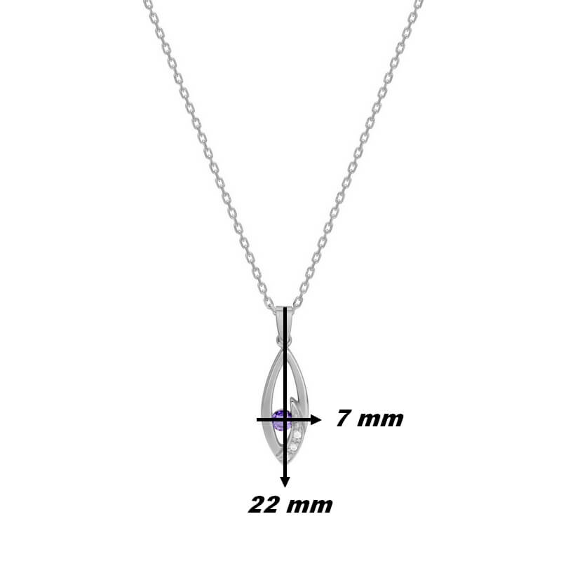 Collier ovale Argent et Oxydes de couleurs Femme ROBBEZ MASSON, dimensions.