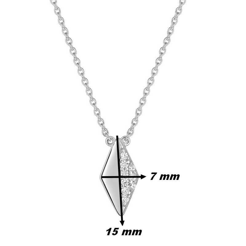 Collier Losange Argent et Oxydes moderne Femme ROBBEZ MASSON, dimensions