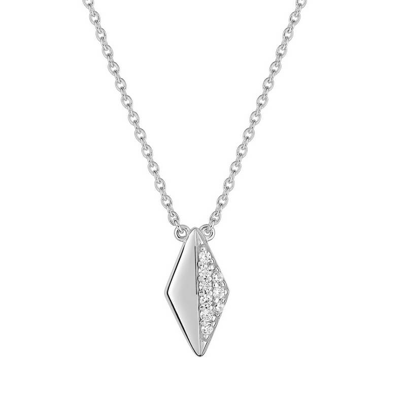Collier Losange Argent et Oxydes moderne Femme ROBBEZ MASSON