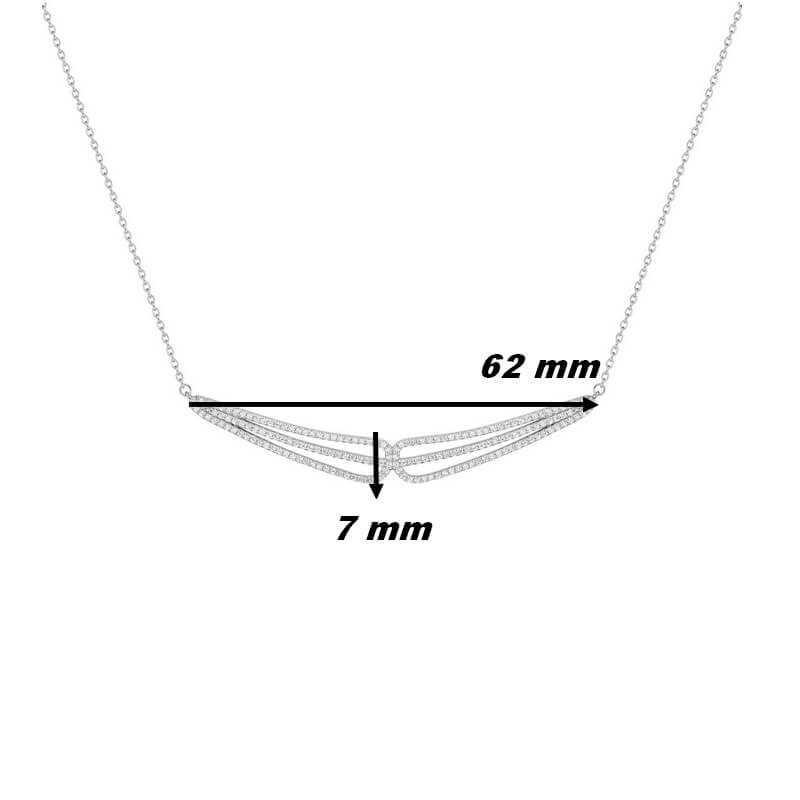Collier symétrique Argent et Oxydes Femme ROBBEZ MASSON, dimensions.