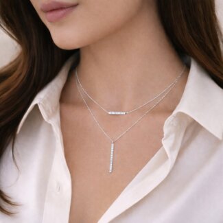 Collier Femme pendant Argent et Oxydes ROBBEZ MASSON porté
