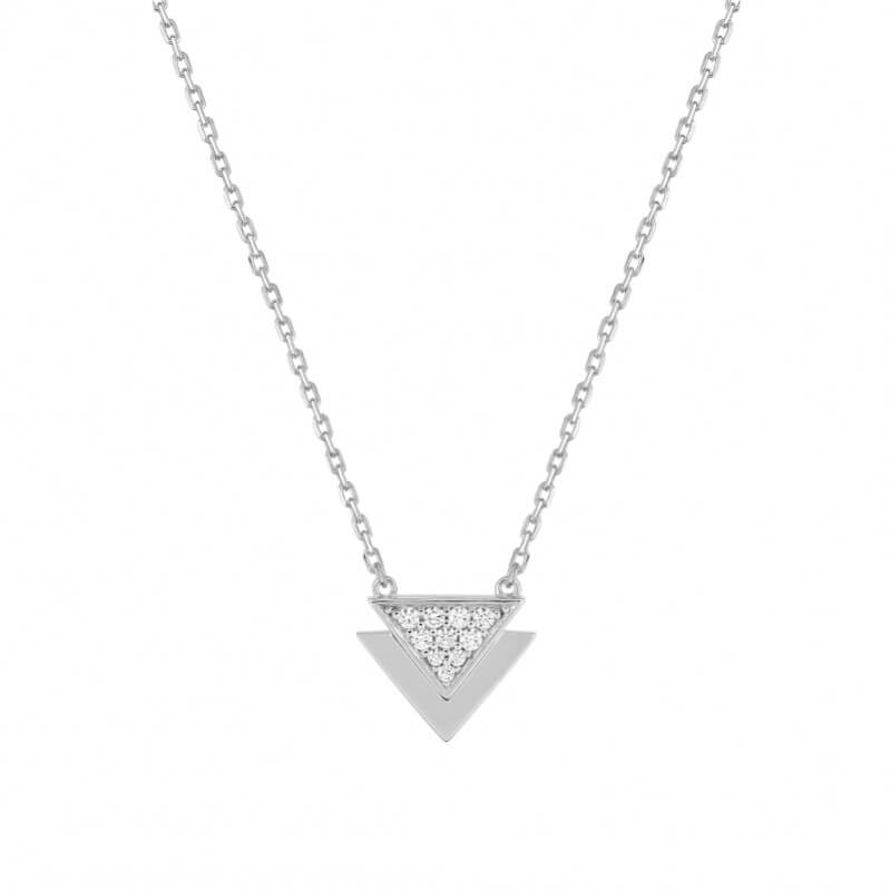 Collier triangle argent 43 cm – Bijou femme moderne