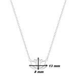 Collier Fleur de Lotus Femme Argent rhodié tendance ROBBEZ MASSON, dimensions.
