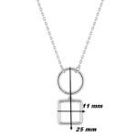 Collier double forme Argent Femme ROBBEZ MASSON, dimensions.