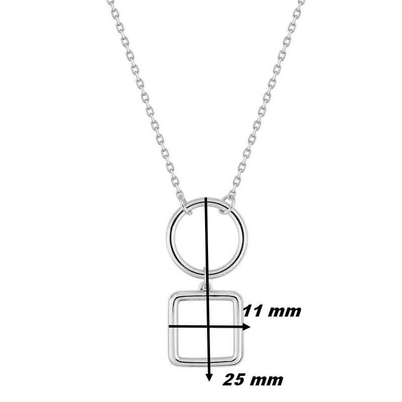 Collier double forme Argent Femme ROBBEZ MASSON, dimensions.