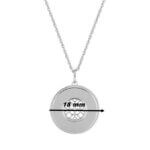Collier Femme Argent rhodié médaille, diamètre