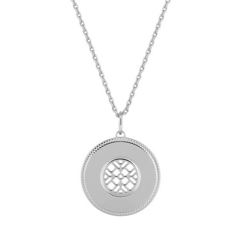 Collier Femme Argent rhodié médaille