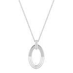 Collier Argent rhodié ovale Femme élégant