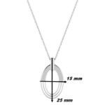 Collier Argent rhodié ovale Femme élégant, dimensions