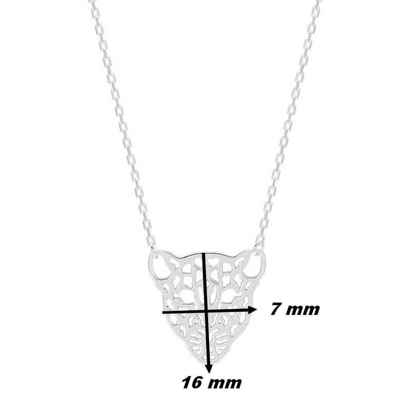 Collier Panthère Femme Argent rhodié élégant et sauvage ROBBEZ MASSON, dimensions