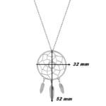Collier Attrape rêve Argent Femme ROBBEZ MASSON, dimensions