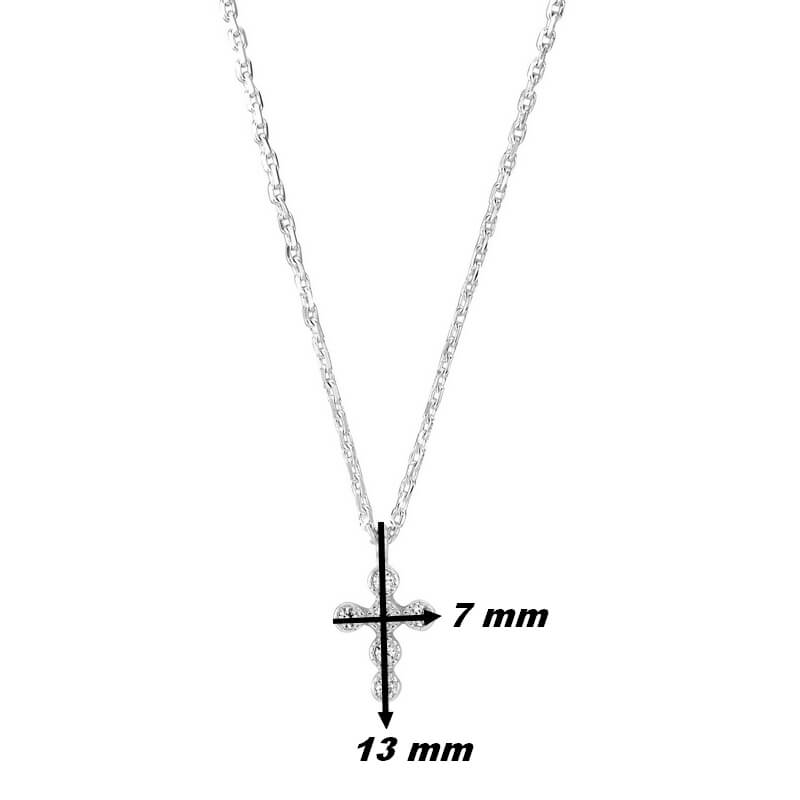 Collier Femme Croix Argent et Oxydes ROBBEZ MASSON, dimensions